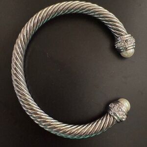 Elegant Silver-Toned Twisted Bracelet